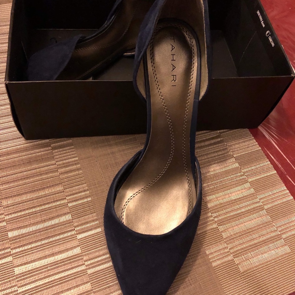 Blue suade shoes